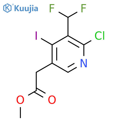 Methyl 2-chloro-3-(difluoromethyl)-4-iodopyridine-5-acetate structure