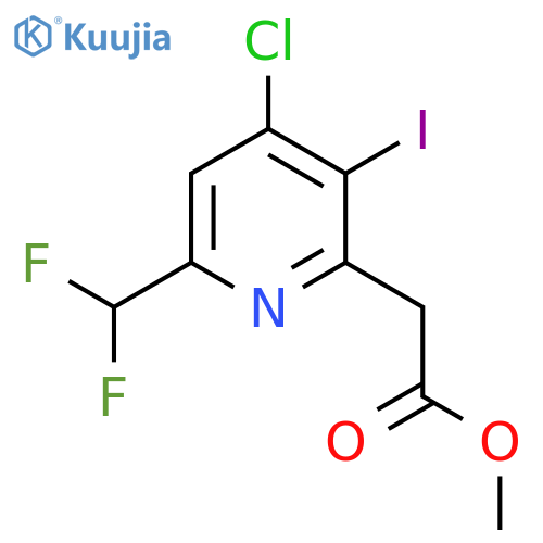 Methyl 4-chloro-6-(difluoromethyl)-3-iodopyridine-2-acetate structure