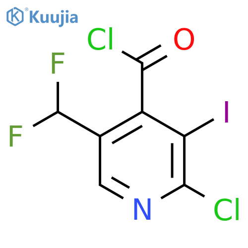 2-Chloro-5-(difluoromethyl)-3-iodopyridine-4-carbonyl chloride structure