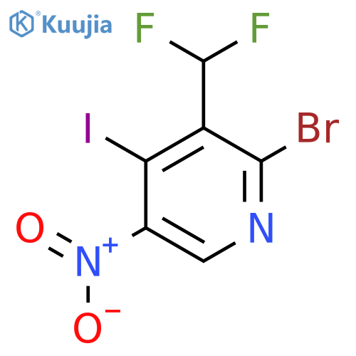 2-Bromo-3-(difluoromethyl)-4-iodo-5-nitropyridine structure