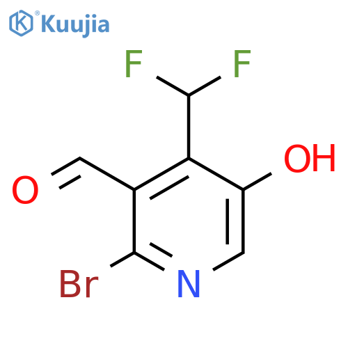 2-Bromo-4-(difluoromethyl)-5-hydroxypyridine-3-carboxaldehyde structure