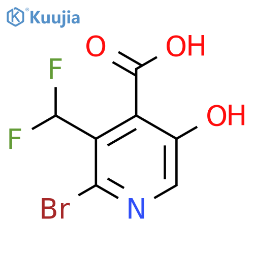 2-Bromo-3-(difluoromethyl)-5-hydroxypyridine-4-carboxylic acid structure