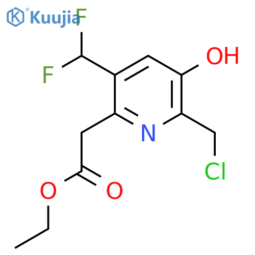 Ethyl 2-(chloromethyl)-5-(difluoromethyl)-3-hydroxypyridine-6-acetate structure