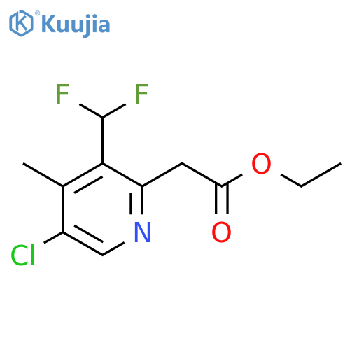 Ethyl 5-chloro-3-(difluoromethyl)-4-methylpyridine-2-acetate structure