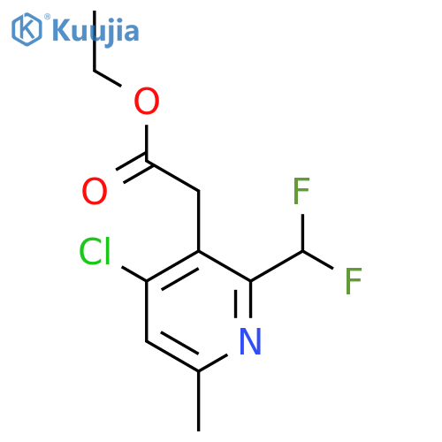 Ethyl 4-chloro-2-(difluoromethyl)-6-methylpyridine-3-acetate structure