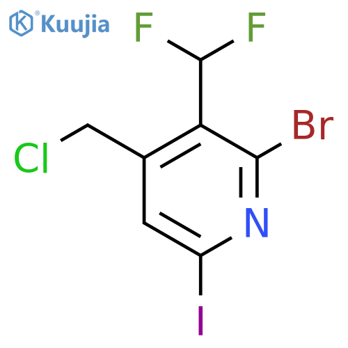 2-Bromo-4-(chloromethyl)-3-(difluoromethyl)-6-iodopyridine structure