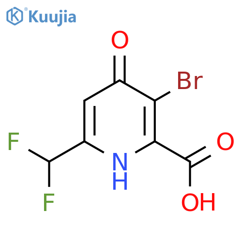 3-Bromo-6-(difluoromethyl)-4-hydroxypyridine-2-carboxylic acid structure