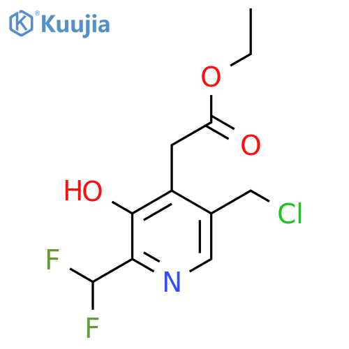 Ethyl 5-(chloromethyl)-2-(difluoromethyl)-3-hydroxypyridine-4-acetate structure