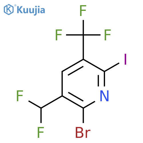 2-Bromo-3-(difluoromethyl)-6-iodo-5-(trifluoromethyl)pyridine structure