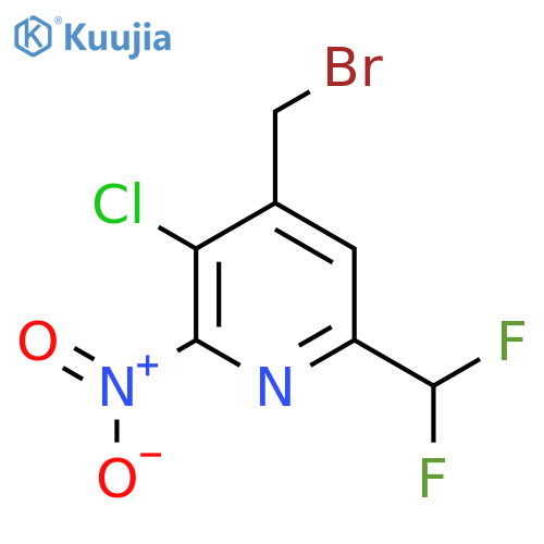 4-(Bromomethyl)-3-chloro-6-(difluoromethyl)-2-nitropyridine structure
