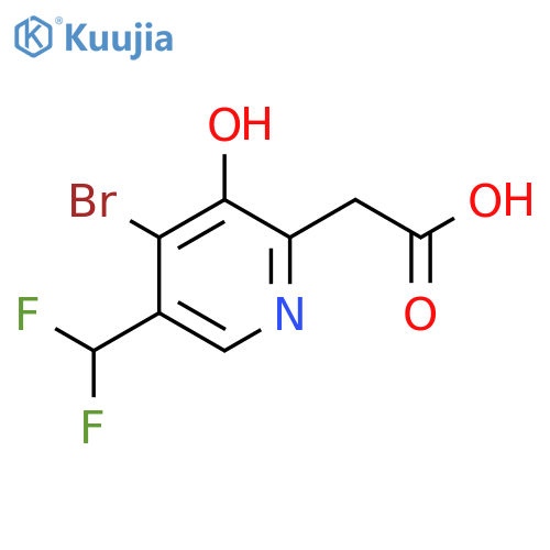 4-Bromo-5-(difluoromethyl)-3-hydroxypyridine-2-acetic acid structure