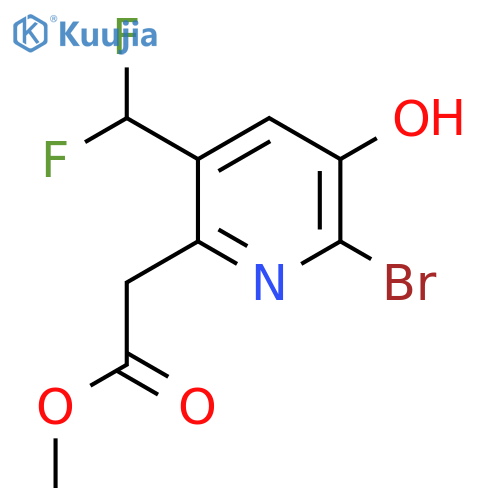 Methyl 2-bromo-5-(difluoromethyl)-3-hydroxypyridine-6-acetate structure