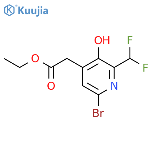 Ethyl 6-bromo-2-(difluoromethyl)-3-hydroxypyridine-4-acetate structure