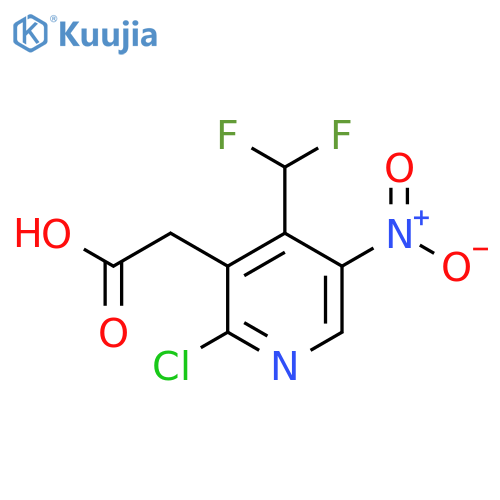 2-Chloro-4-(difluoromethyl)-5-nitropyridine-3-acetic acid structure