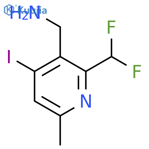 3-(Aminomethyl)-2-(difluoromethyl)-4-iodo-6-methylpyridine structure