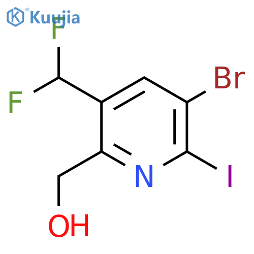 3-Bromo-5-(difluoromethyl)-2-iodopyridine-6-methanol structure