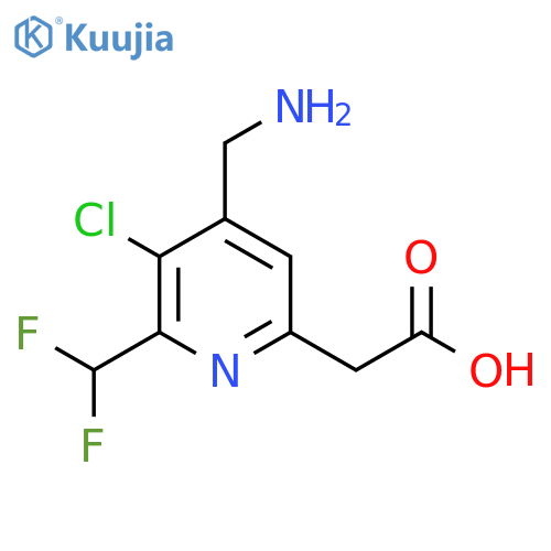4-(Aminomethyl)-3-chloro-2-(difluoromethyl)pyridine-6-acetic acid structure