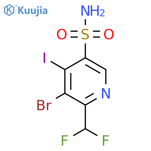 3-Bromo-2-(difluoromethyl)-4-iodopyridine-5-sulfonamide structure
