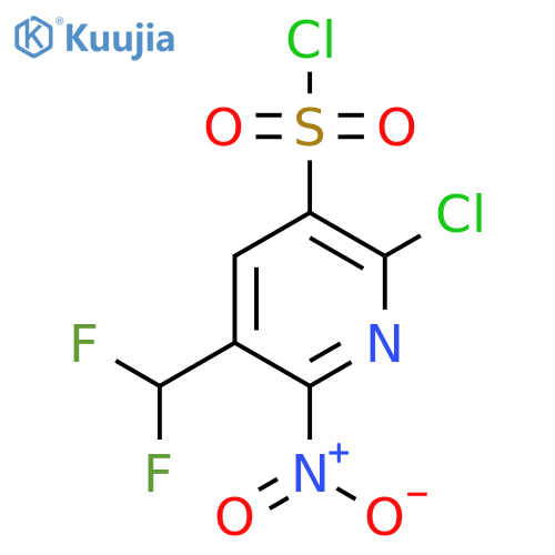 2-Chloro-5-(difluoromethyl)-6-nitropyridine-3-sulfonyl chloride structure