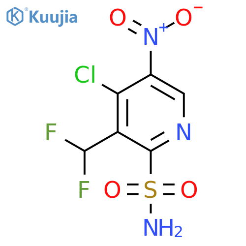 4-Chloro-3-(difluoromethyl)-5-nitropyridine-2-sulfonamide structure