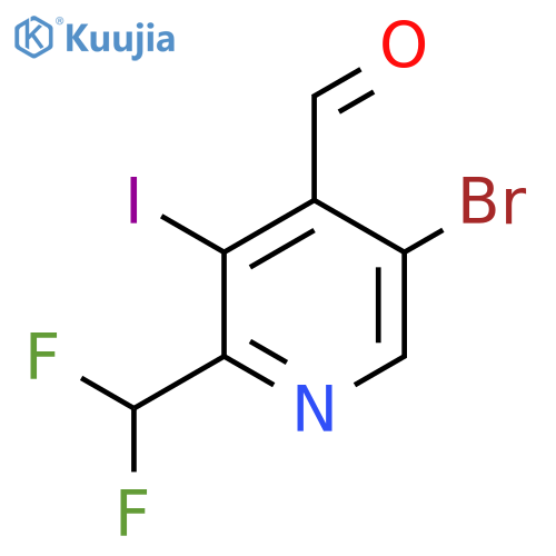 5-Bromo-2-(difluoromethyl)-3-iodopyridine-4-carboxaldehyde structure
