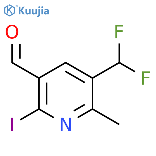 3-(Difluoromethyl)-6-iodo-2-methylpyridine-5-carboxaldehyde structure