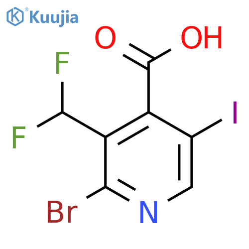 2-Bromo-3-(difluoromethyl)-5-iodopyridine-4-carboxylic acid structure