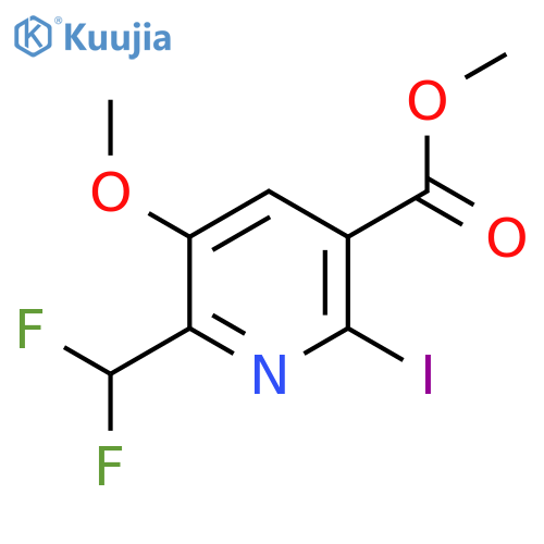 Methyl 2-(difluoromethyl)-6-iodo-3-methoxypyridine-5-carboxylate structure
