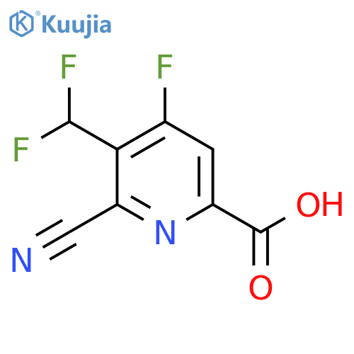 2-Cyano-3-(difluoromethyl)-4-fluoropyridine-6-carboxylic acid structure