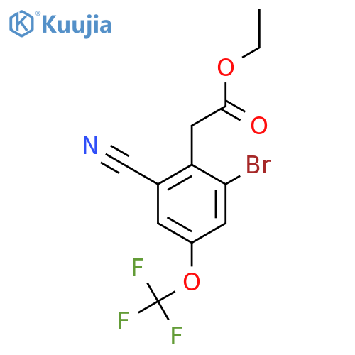 Ethyl 2-bromo-6-cyano-4-(trifluoromethoxy)phenylacetate structure