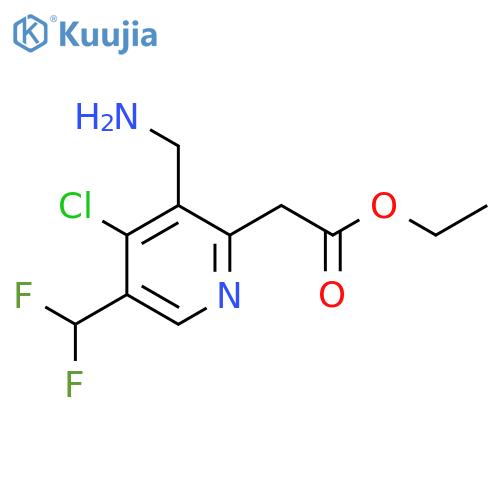 Ethyl 3-(aminomethyl)-4-chloro-5-(difluoromethyl)pyridine-2-acetate structure
