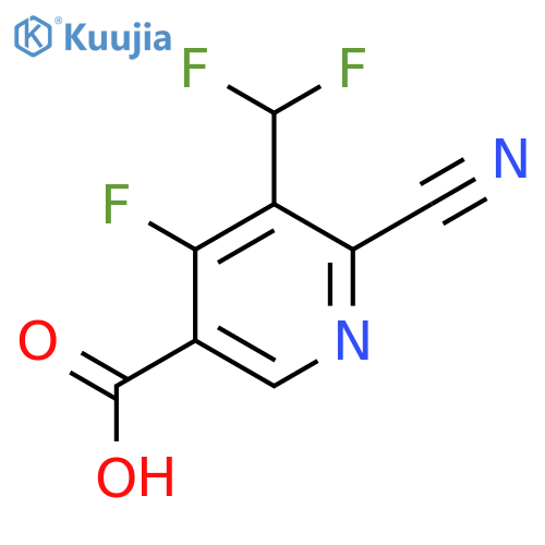 2-Cyano-3-(difluoromethyl)-4-fluoropyridine-5-carboxylic acid structure