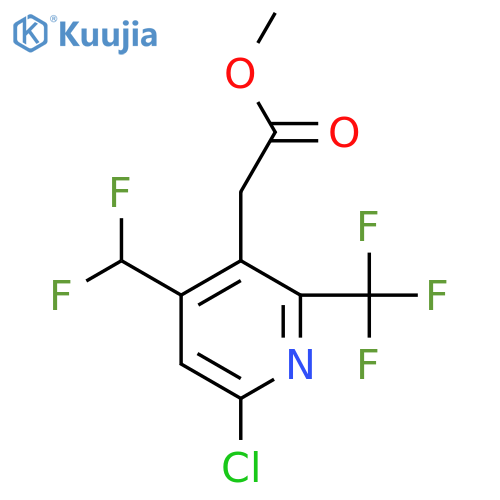 Methyl 6-chloro-4-(difluoromethyl)-2-(trifluoromethyl)pyridine-3-acetate structure