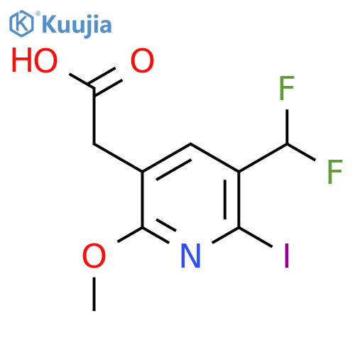 3-(Difluoromethyl)-2-iodo-6-methoxypyridine-5-acetic acid structure
