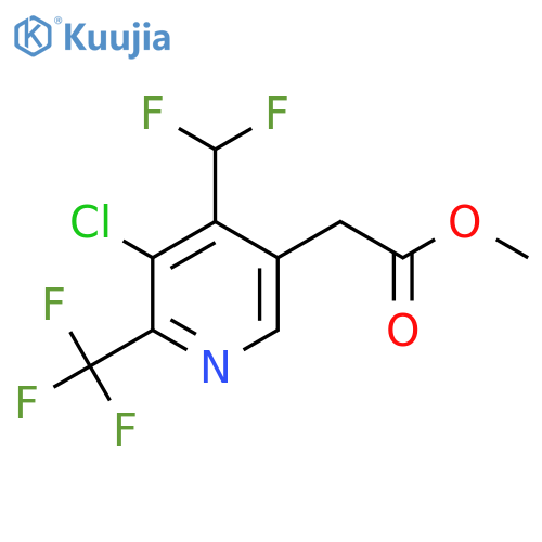 Methyl 3-chloro-4-(difluoromethyl)-2-(trifluoromethyl)pyridine-5-acetate structure