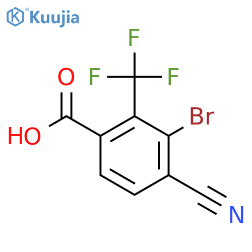 3-Bromo-4-cyano-2-(trifluoromethyl)benzoic acid structure