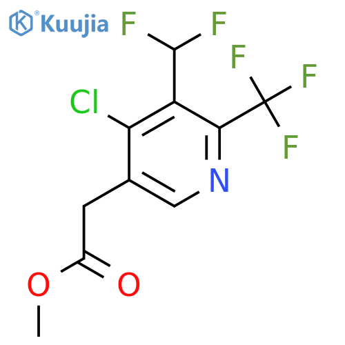 Methyl 4-chloro-3-(difluoromethyl)-2-(trifluoromethyl)pyridine-5-acetate structure