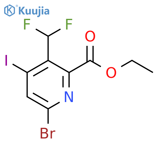Ethyl 6-bromo-3-(difluoromethyl)-4-iodopyridine-2-carboxylate structure