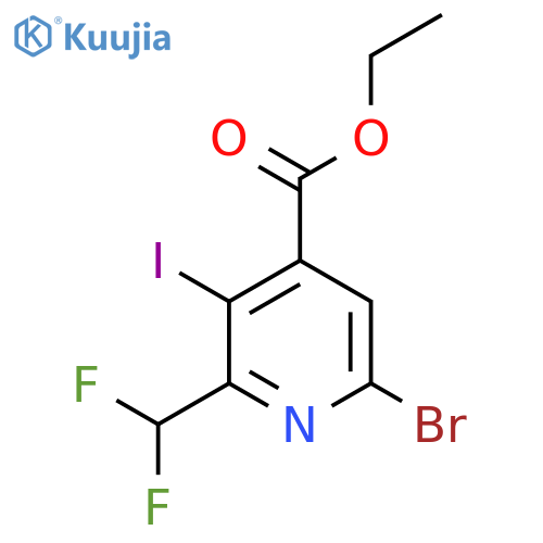 Ethyl 6-bromo-2-(difluoromethyl)-3-iodopyridine-4-carboxylate structure