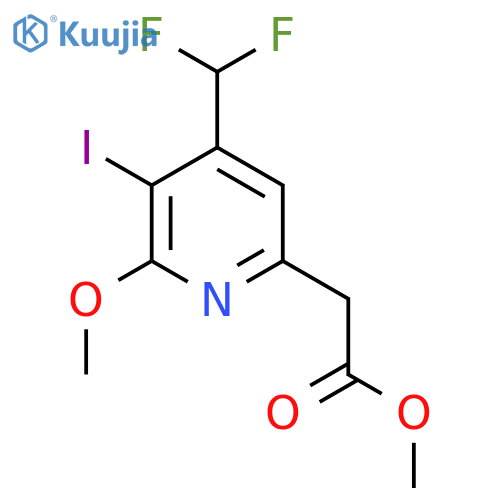 Methyl 4-(difluoromethyl)-3-iodo-2-methoxypyridine-6-acetate structure