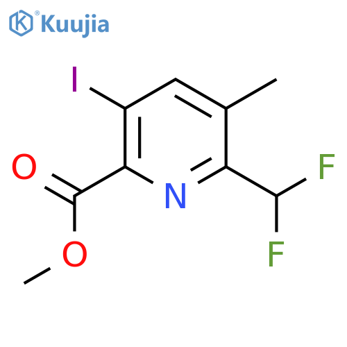 Methyl 2-(difluoromethyl)-5-iodo-3-methylpyridine-6-carboxylate structure