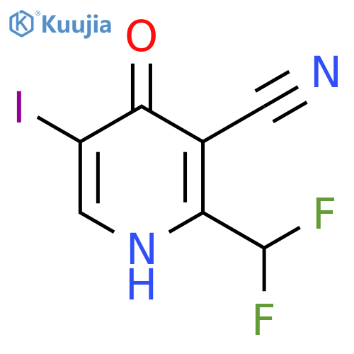 3-Cyano-2-(difluoromethyl)-4-hydroxy-5-iodopyridine structure