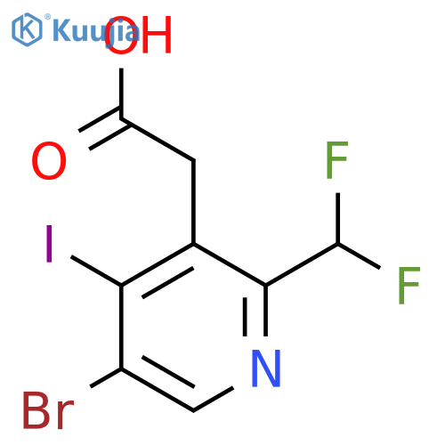 5-Bromo-2-(difluoromethyl)-4-iodopyridine-3-acetic acid structure