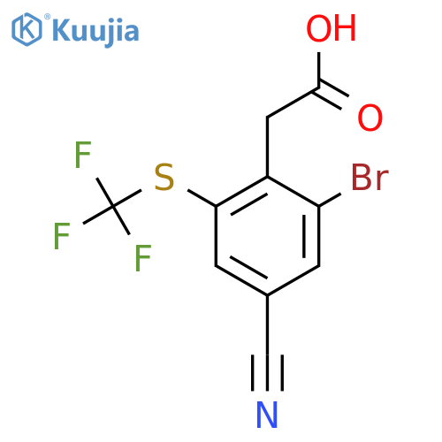 2-Bromo-4-cyano-6-(trifluoromethylthio)phenylacetic acid structure