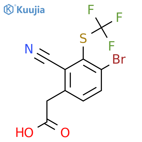 4-Bromo-2-cyano-3-(trifluoromethylthio)phenylacetic acid structure