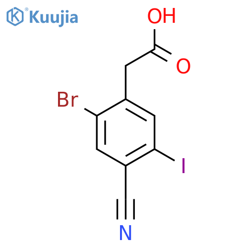 2-Bromo-4-cyano-5-iodophenylacetic acid structure