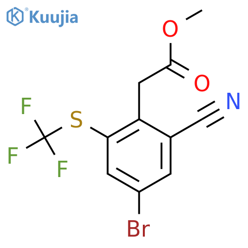 Methyl 4-bromo-2-cyano-6-(trifluoromethylthio)phenylacetate structure
