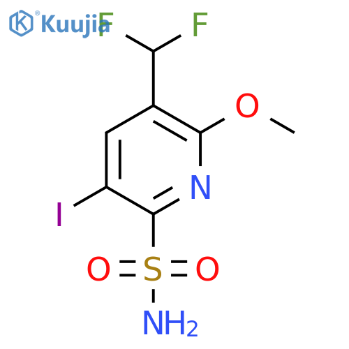 3-(Difluoromethyl)-5-iodo-2-methoxypyridine-6-sulfonamide structure