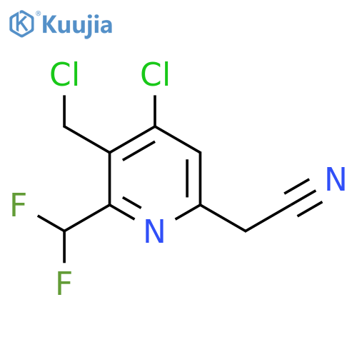 4-Chloro-3-(chloromethyl)-2-(difluoromethyl)pyridine-6-acetonitrile structure