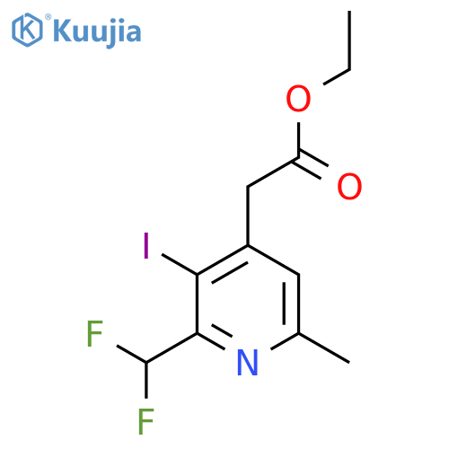Ethyl 2-(difluoromethyl)-3-iodo-6-methylpyridine-4-acetate structure